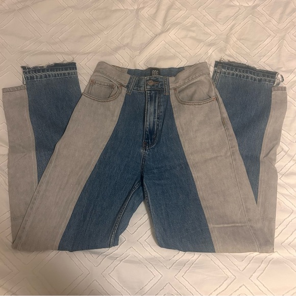 Urban Outfitters BDG High Waisted Straight Leg Two-Tone Block Jean - Picture 1 of 5